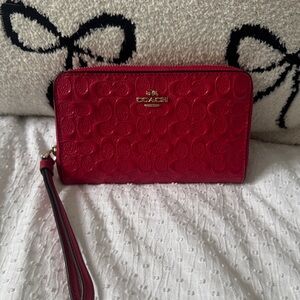 Coach Cherry Embossed Wristlet